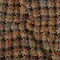 1 Yard Wool Blend Tweedy Boucle Woven Brown Beige and Rainbow Blocky Houndstooth